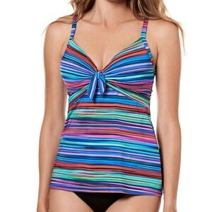Miraclesuit True Colors Rio Striped Underwire Tankini Top 12